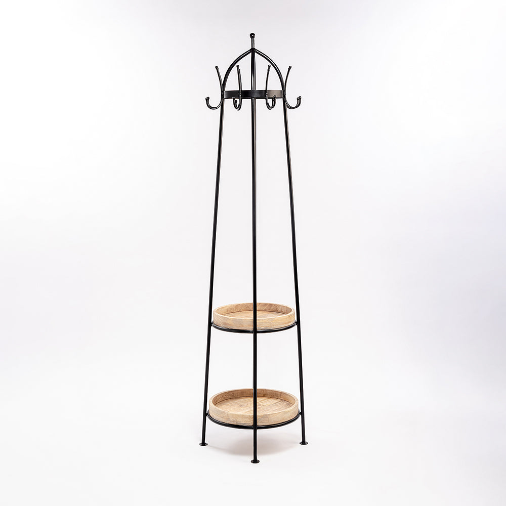 Jenevie Mango Wood Coat Hanger with Iron
