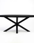 Xerone Wooden 6 Seater Dining Table with Iron - Black