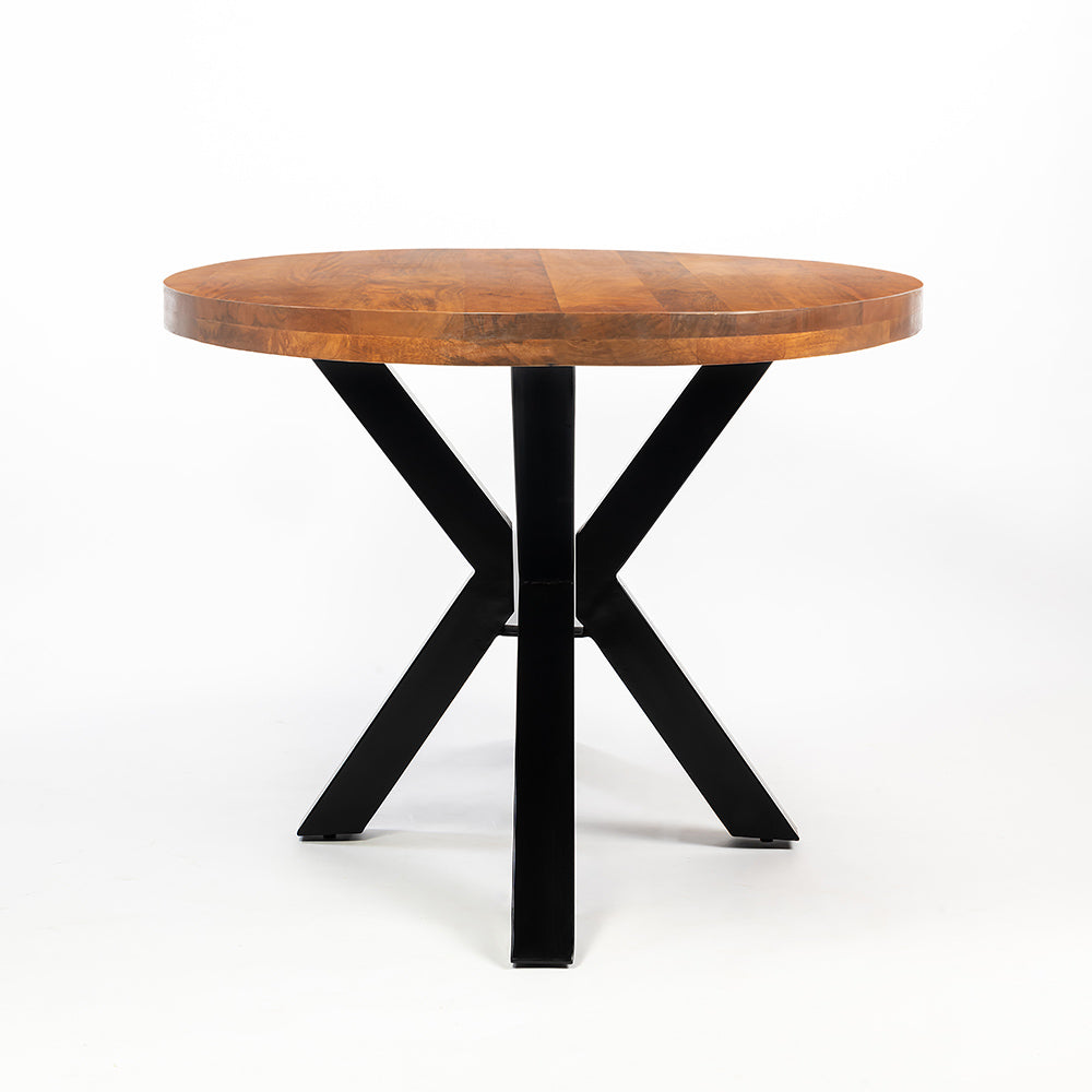 Xerone Wooden 6 Seater Dining Table with Iron - Brown