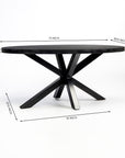 Xerone Wooden 6 Seater Dining Table with Iron - Black