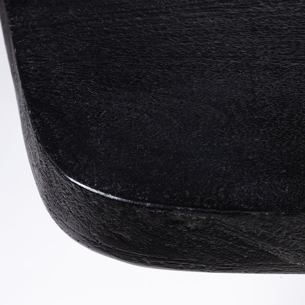 Crispio Wooden 6 Seater Dining Table with Iron - Black