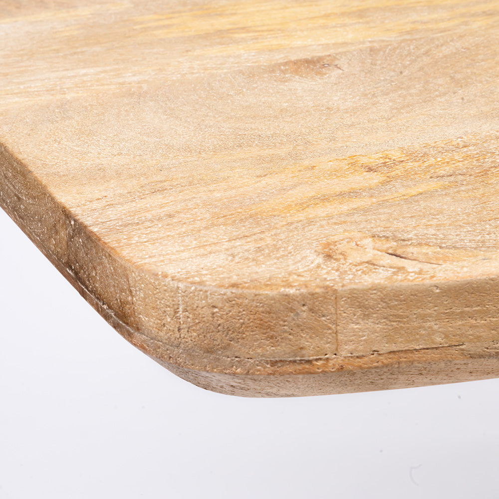 Crispio Wooden 6 Seater Dining Table with Iron - Limewash