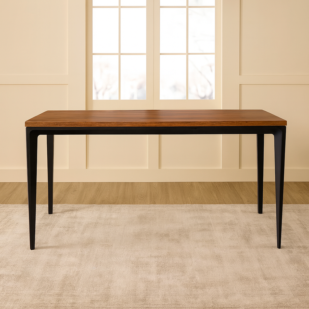 Shakur Wooden 6 Seater Dining Table with Iron