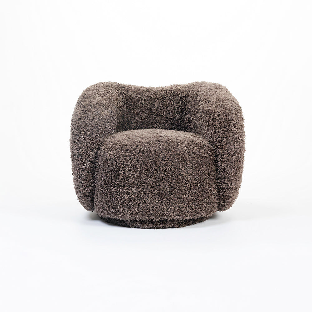 Koveo Fur Fabric Chair - Cacao