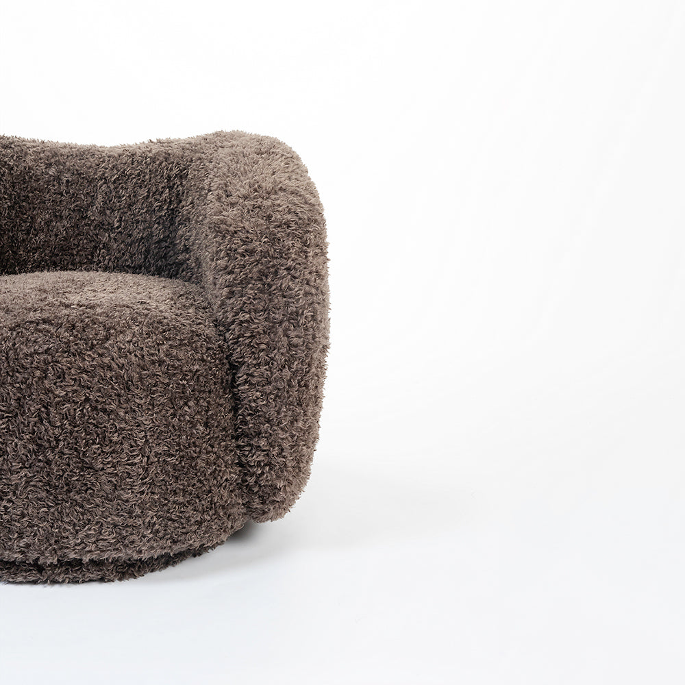 Koveo Fur Fabric Chair - Cacao