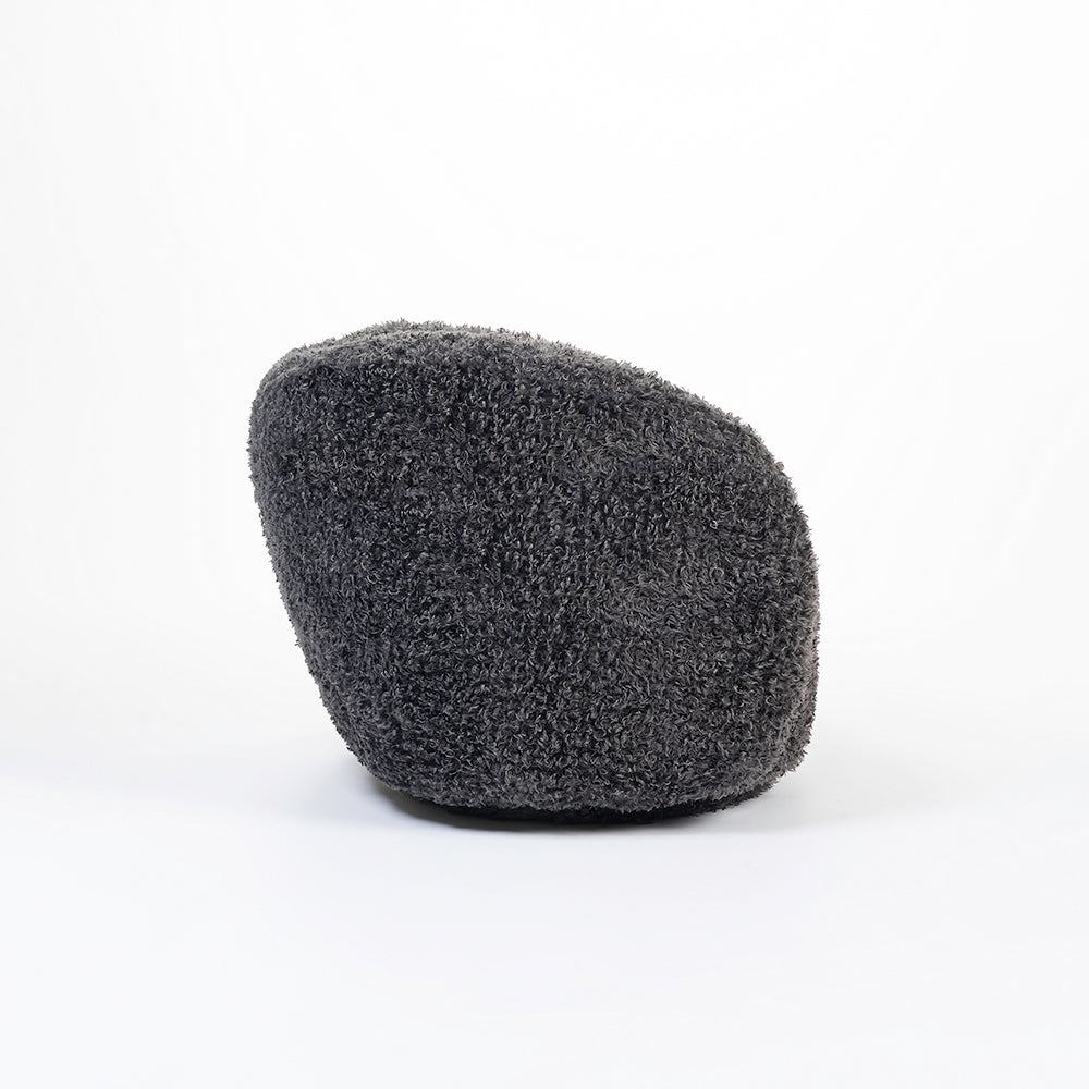Koveo Fur Fabric Chair - Dark gray