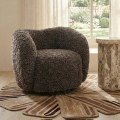 Koveo Fur Fabric Chair - Cacao
