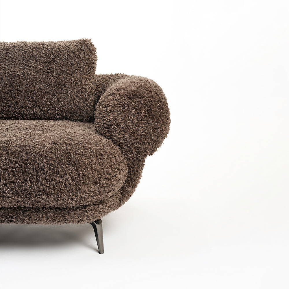 Squabble Fur Fabric Sofa - Cacao