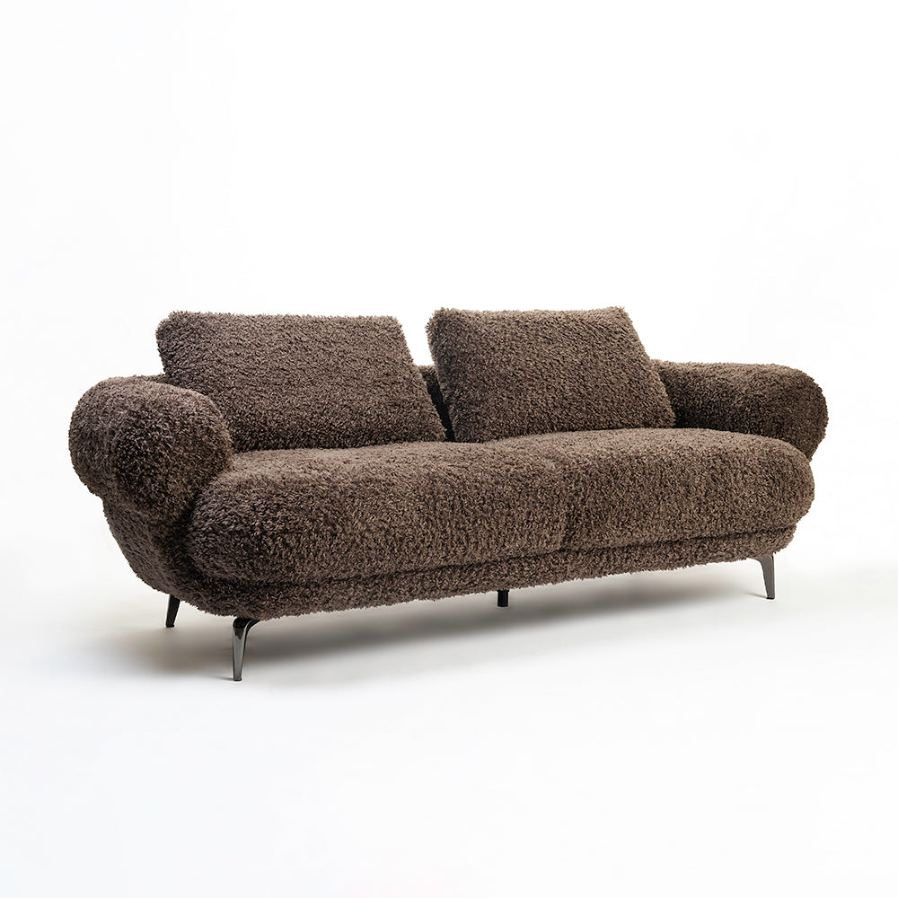 Squabble Fur Fabric Sofa - Cacao