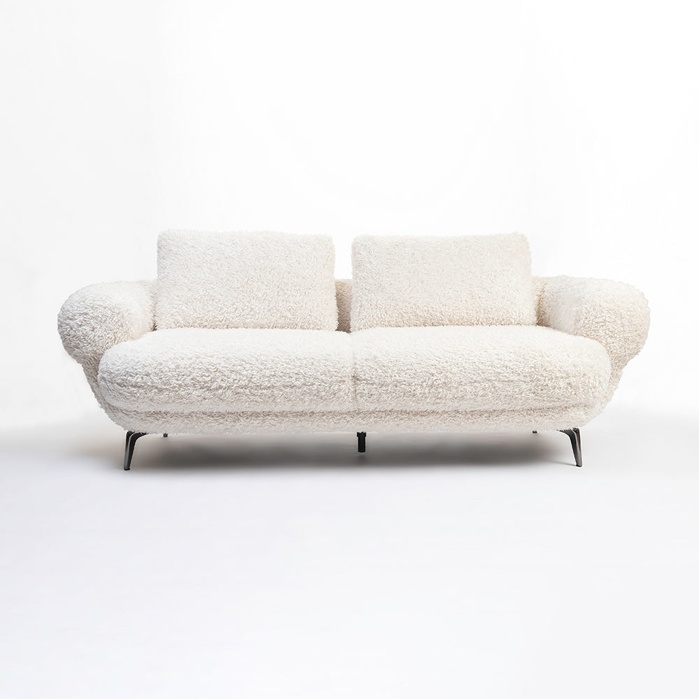 Squabble Fur Fabric Sofa - Cream