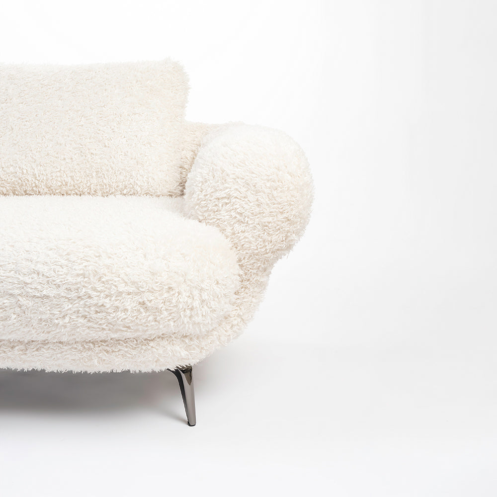 Squabble Fur Fabric Sofa - Cream