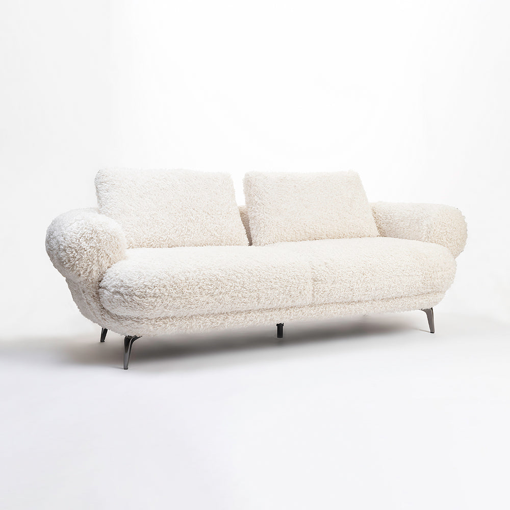 Squabble Fur Fabric Sofa - Cream