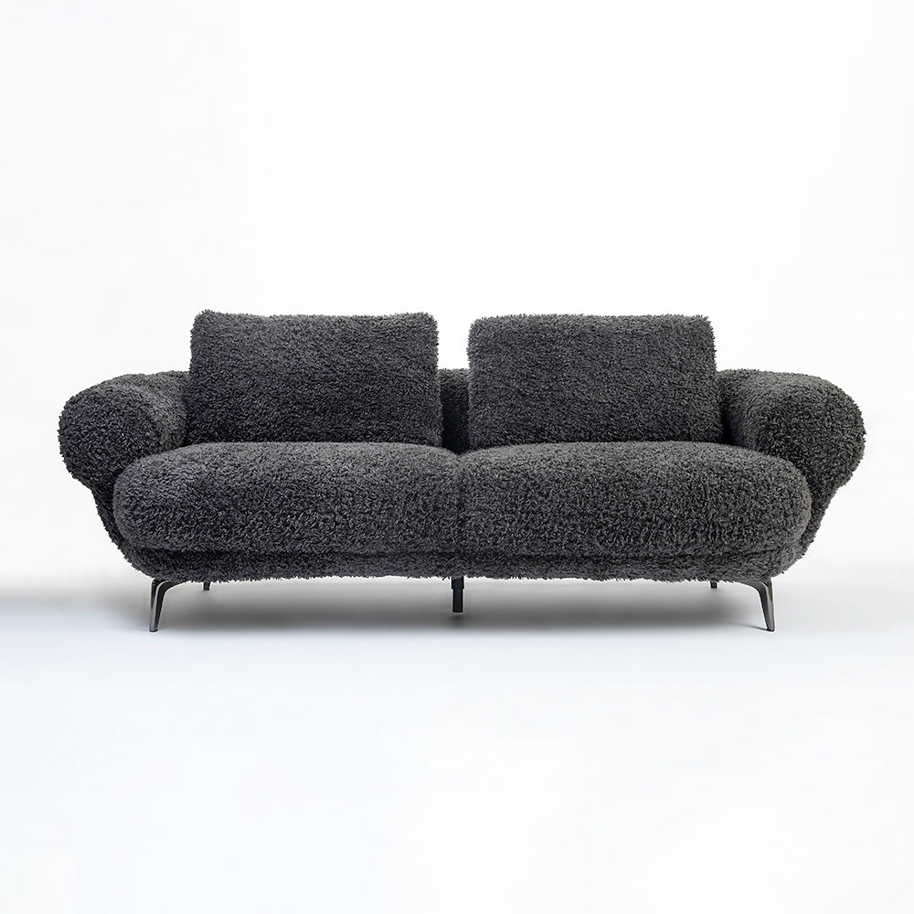 Squabble Fur Fabric Sofa - Dark gray