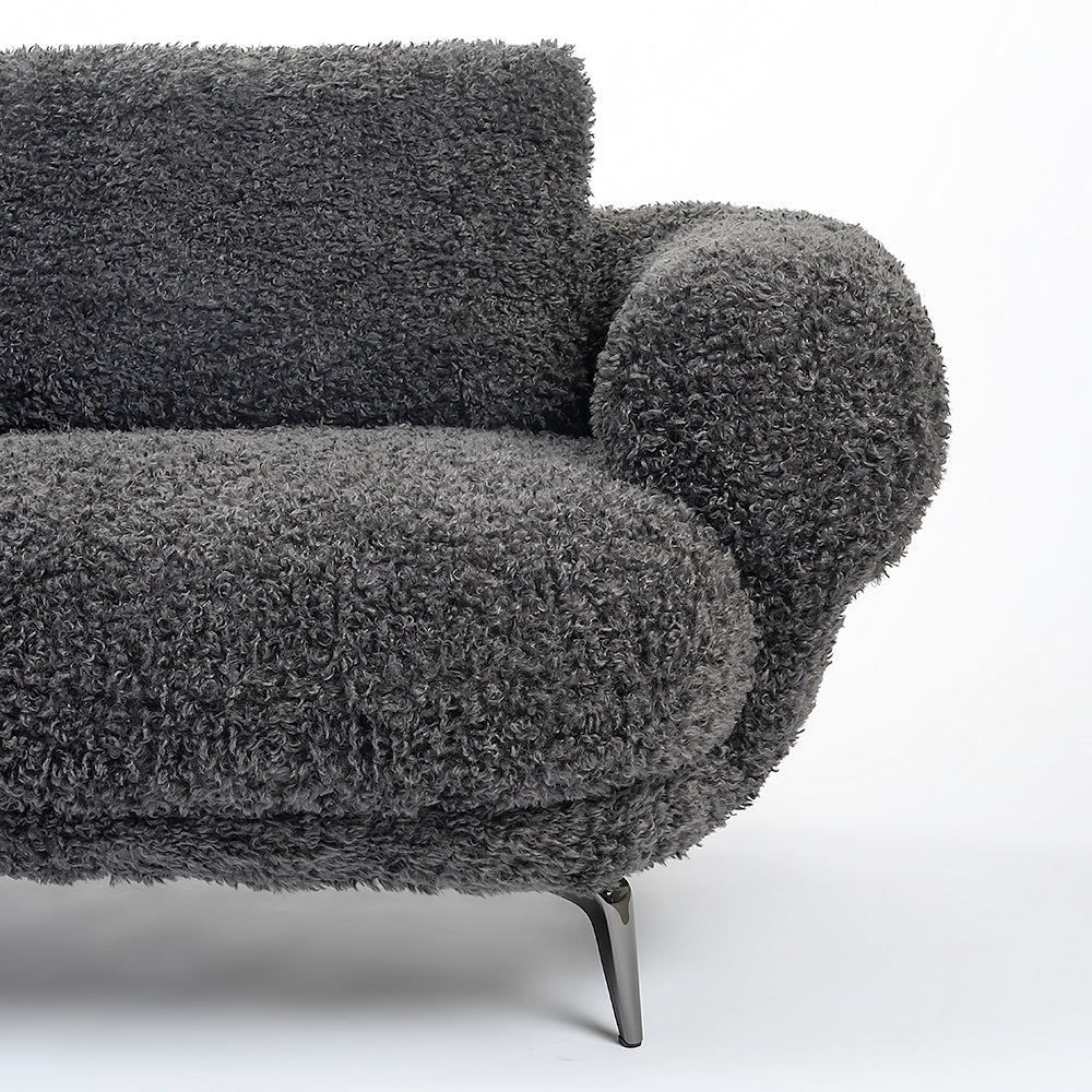Squabble Fur Fabric Sofa - Dark gray