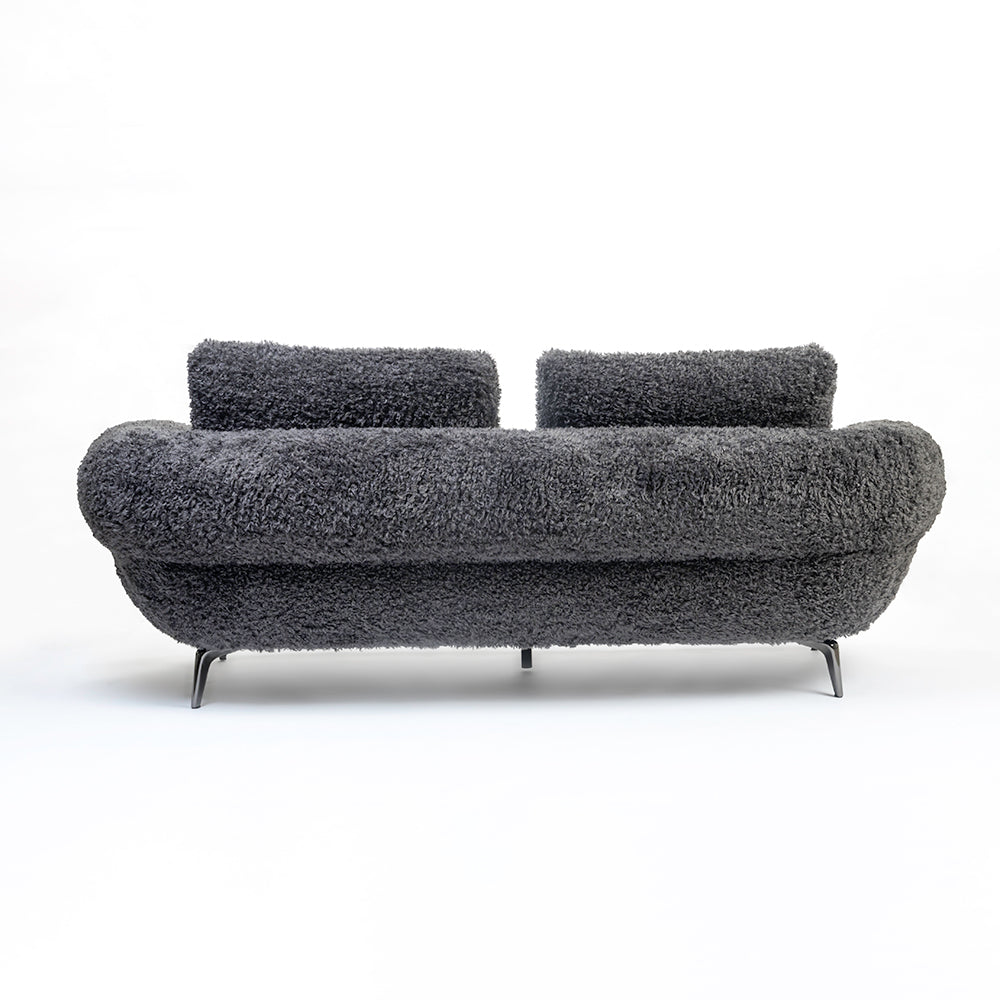 Squabble Fur Fabric Sofa - Dark gray