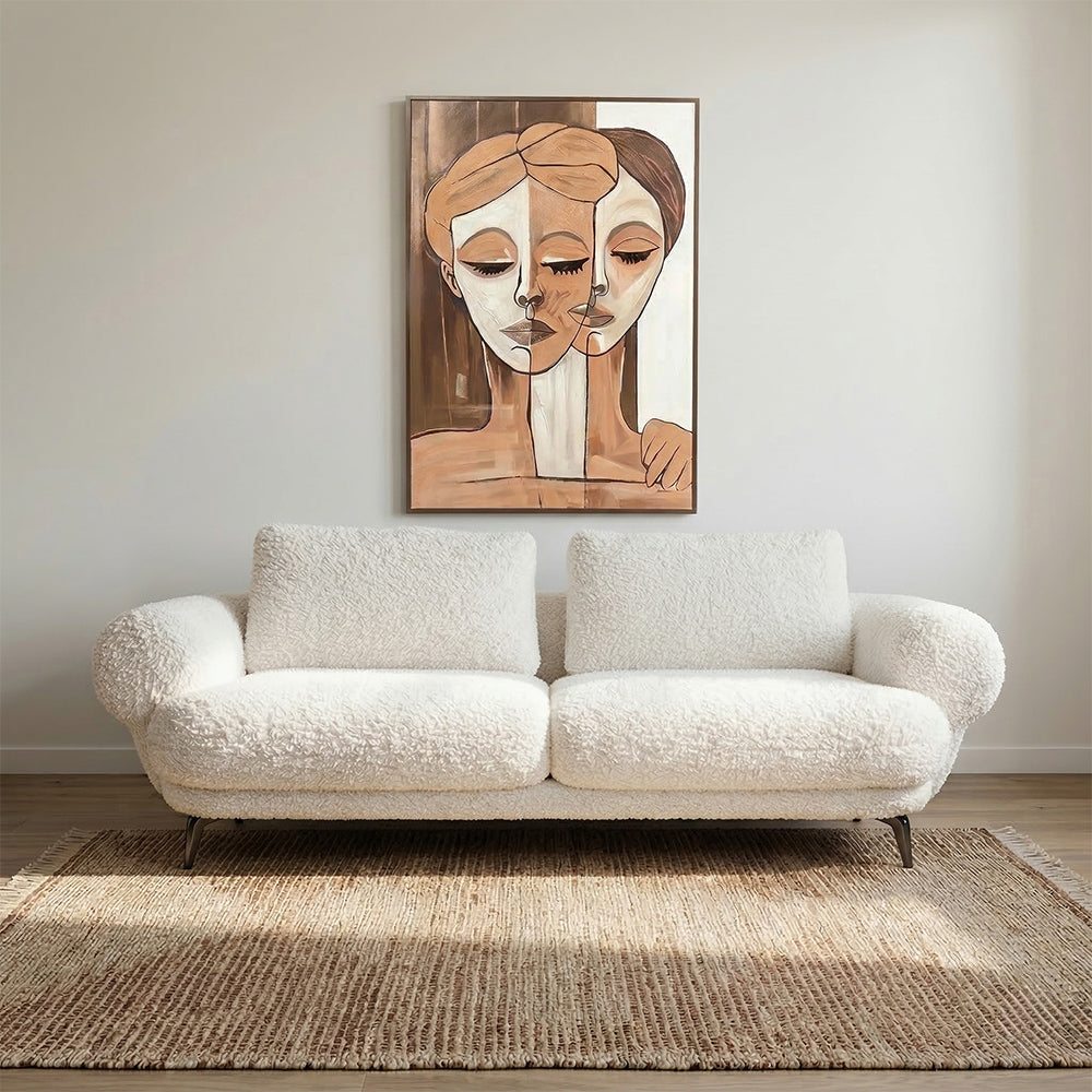 Squabble Fur Fabric Sofa - Cream