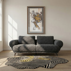 Squabble Fur Fabric Sofa - Dark gray