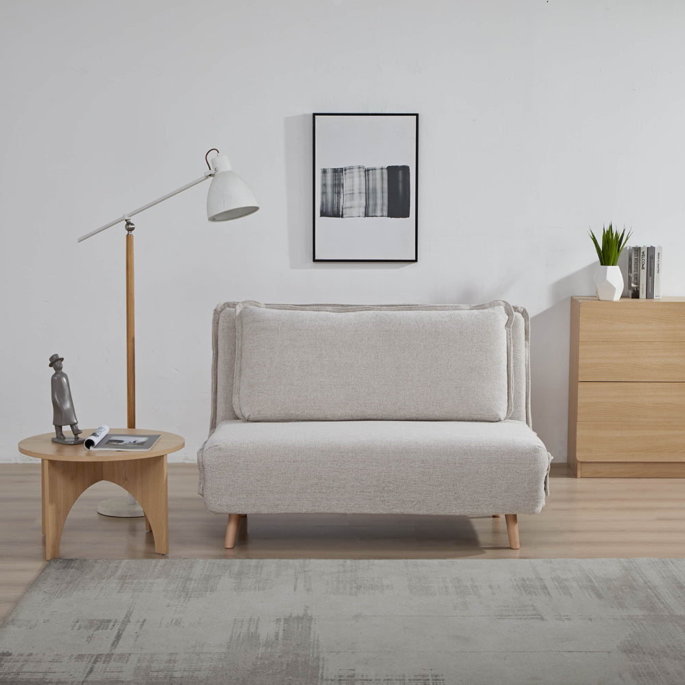 Mariah Chenille Foldable sofa cum BED with Wooden Legs