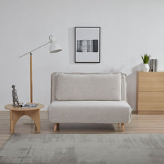 Mariah Chenille Foldable Sofa Cum Bed With Wooden Legs