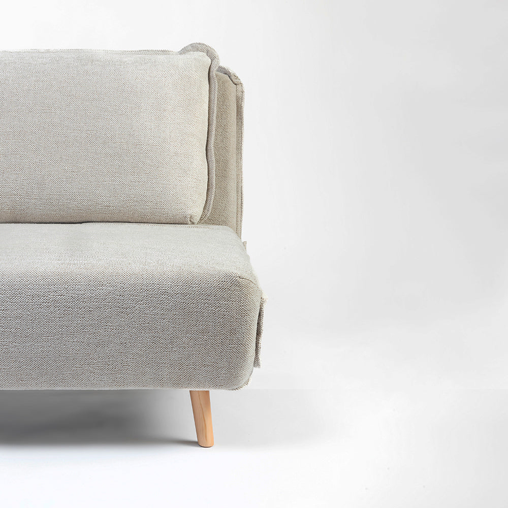 Mariah Chenille Foldable Sofa Cum Bed With Wooden Legs