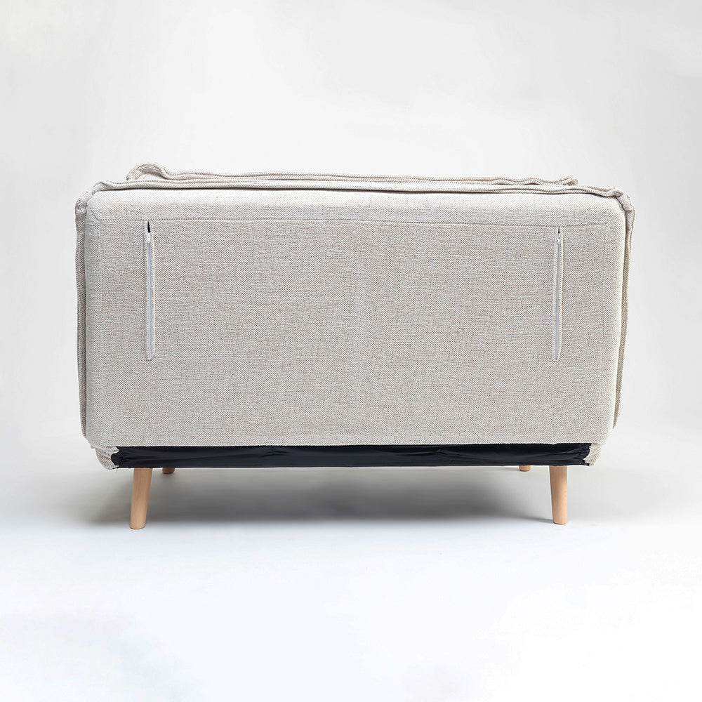 Mariah Chenille Foldable Sofa Cum Bed With Wooden Legs