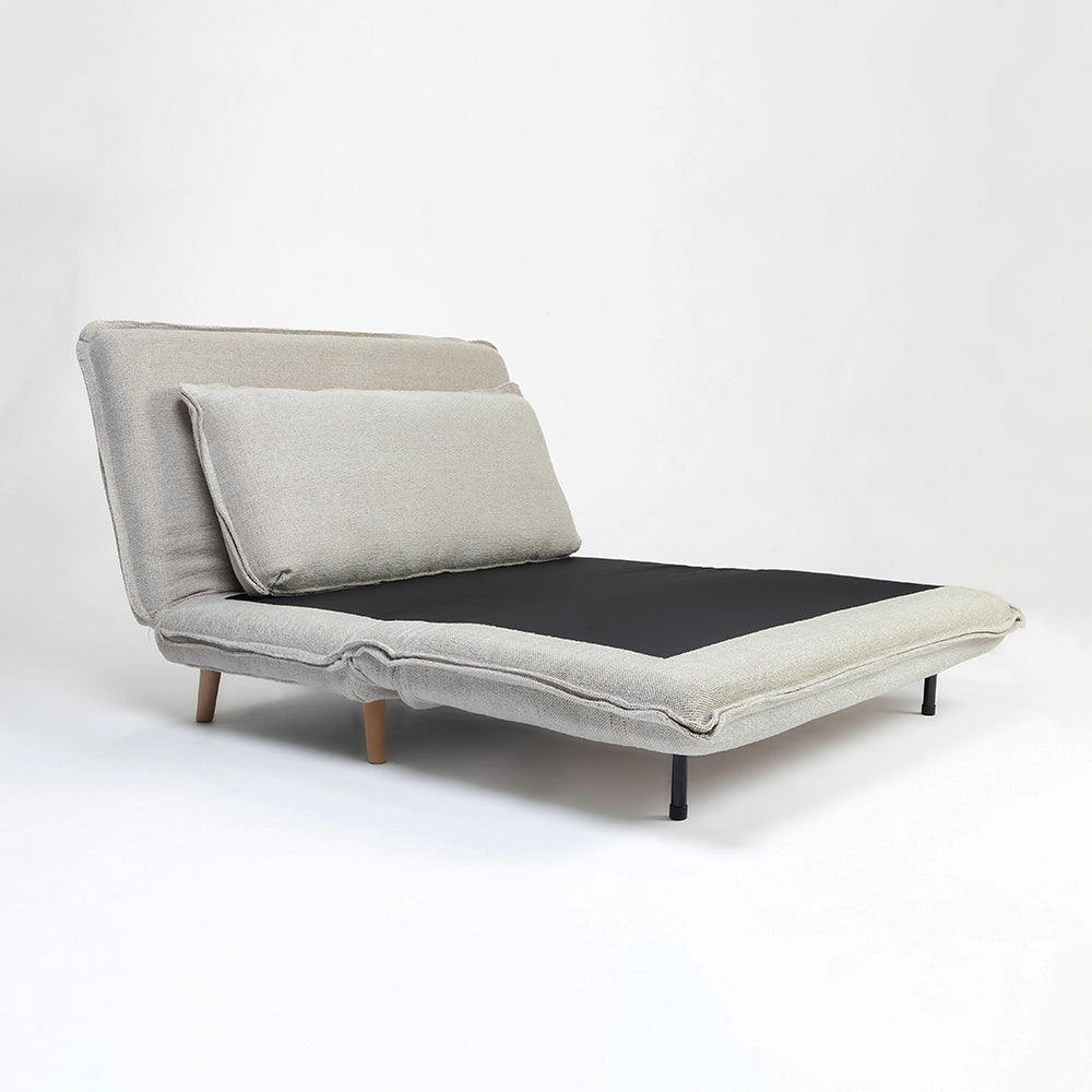 Mariah Chenille Foldable Sofa Cum Bed With Wooden Legs