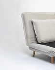 Mariah Chenille Foldable Sofa Cum Bed With Wooden Legs