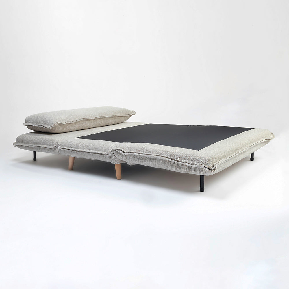 Mariah Chenille Foldable Sofa Cum Bed With Wooden Legs