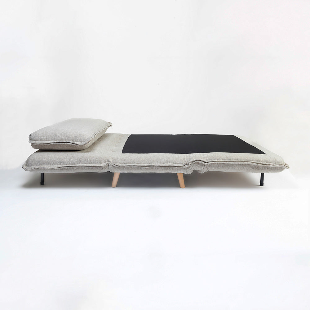 Mariah Chenille Foldable Sofa Cum Bed With Wooden Legs
