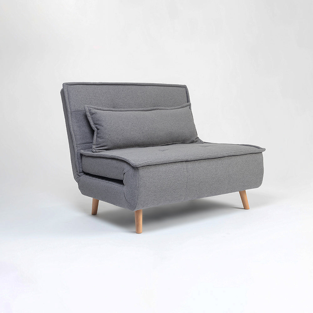Tailor Linen Foldable Sofa Cum Bed With Wooden Legs