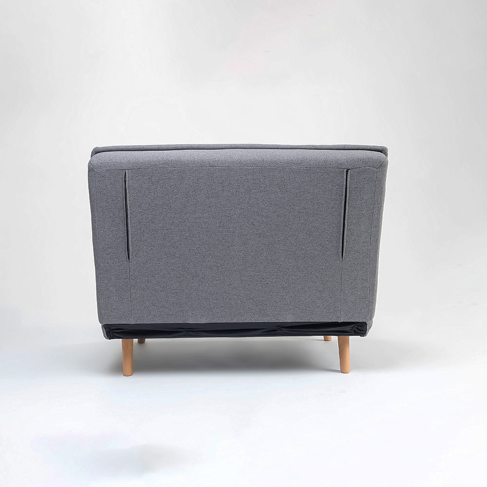 Tailor Linen Foldable Sofa Cum Bed With Wooden Legs