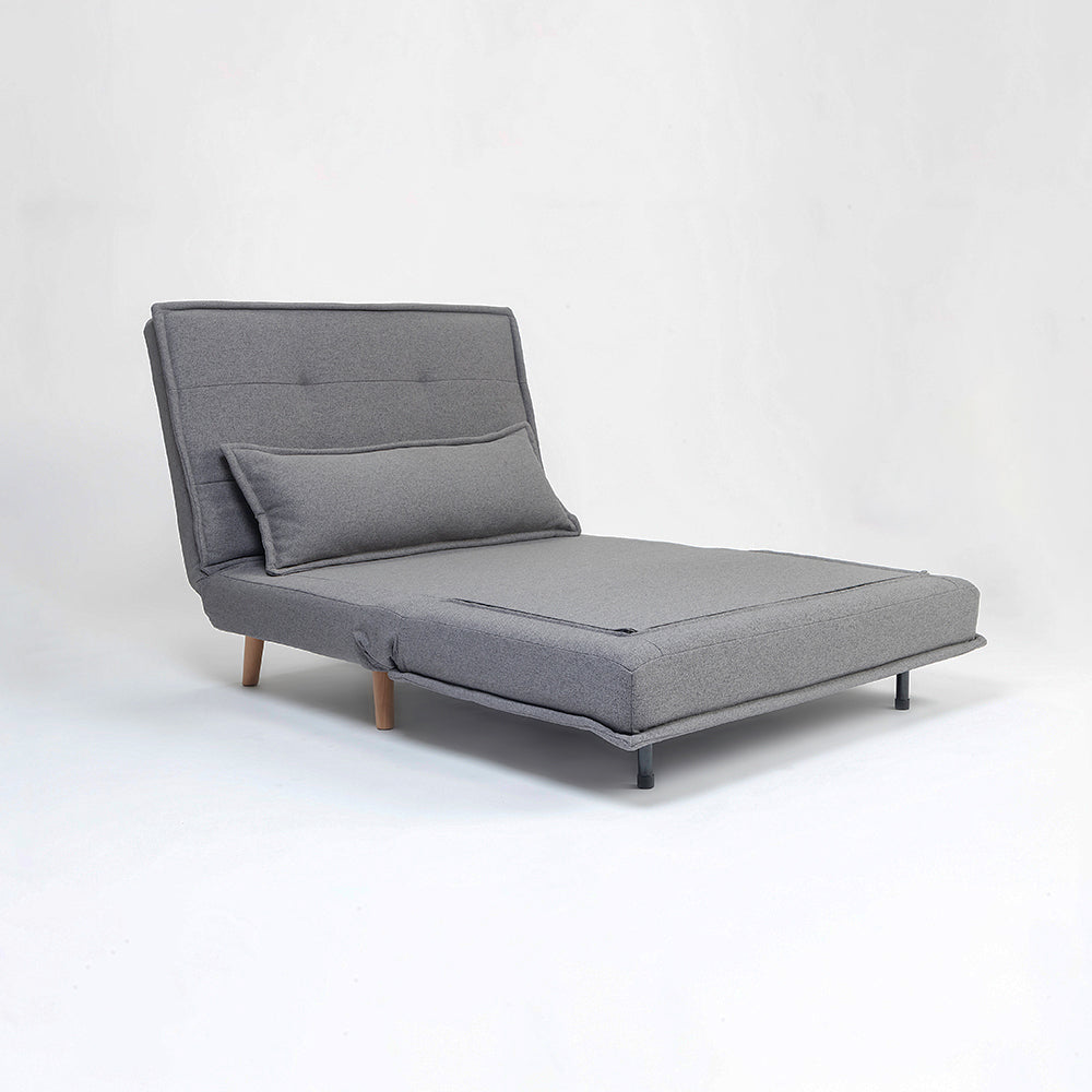 Tailor Linen Foldable Sofa Cum Bed With Wooden Legs
