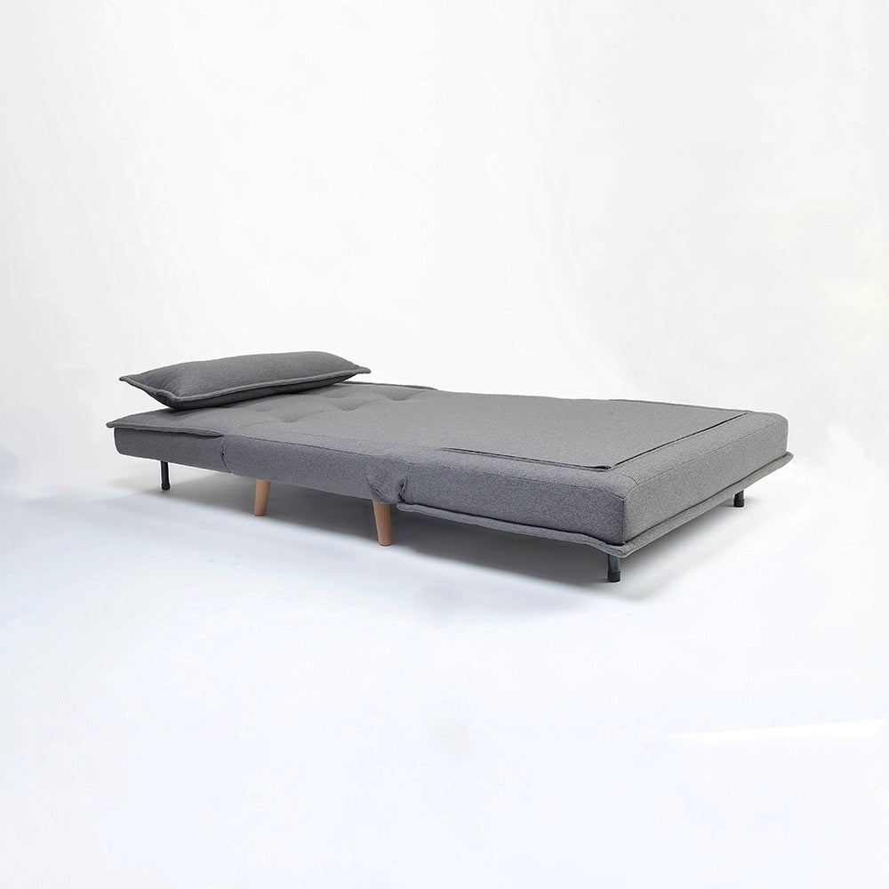 Tailor Linen Foldable Sofa Cum Bed With Wooden Legs