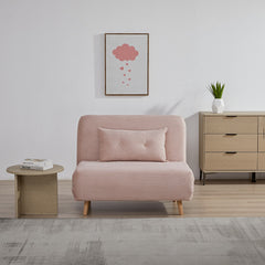 Jordan Corduroy Foldable Sofa Cum Bed With Wooden Legs