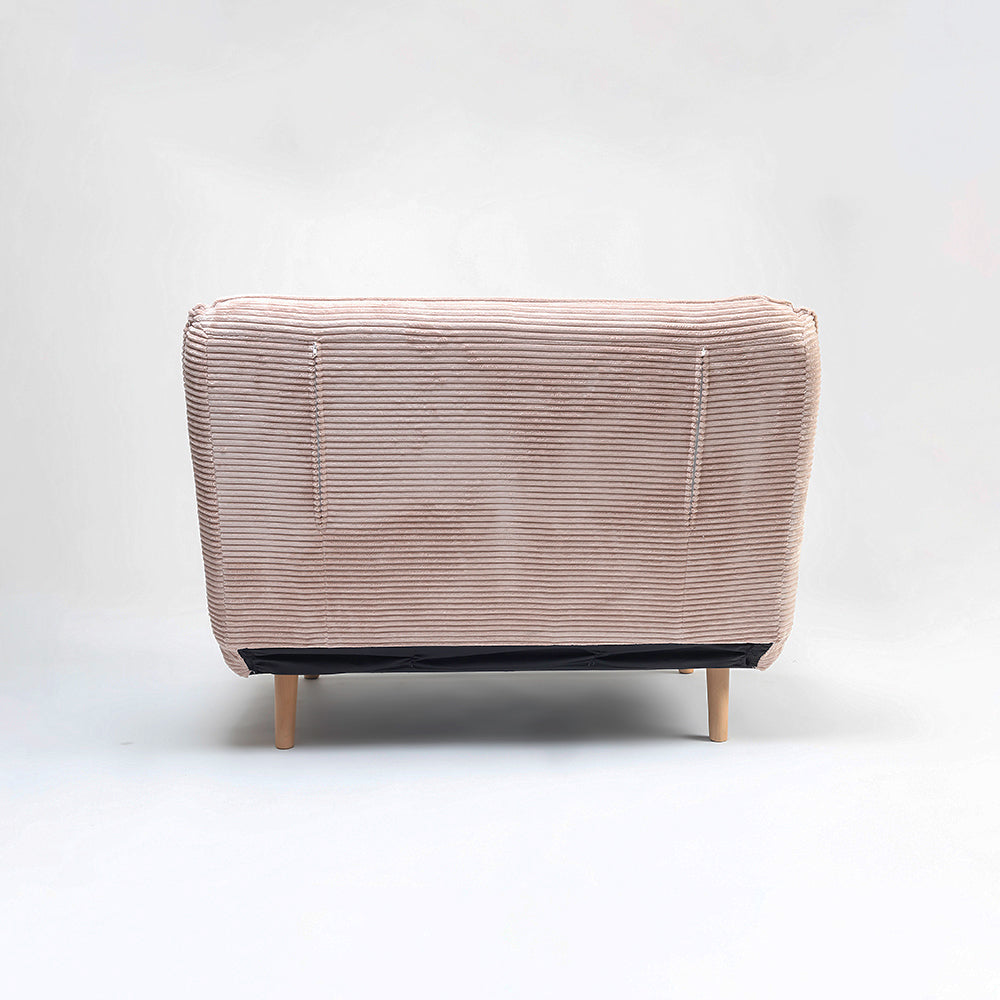 Jordan Corduroy Foldable Sofa Cum Bed With Wooden Legs
