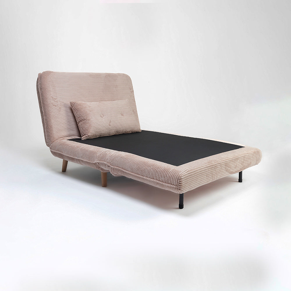 Jordan Corduroy Foldable Sofa Cum Bed With Wooden Legs