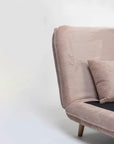 Jordan Corduroy Foldable Sofa Cum Bed With Wooden Legs