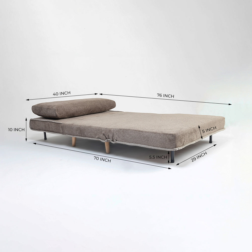 Riencar Foldable Sofa Cum Bed With Wooden Legs