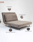 Riencar Foldable Sofa Cum Bed With Wooden Legs