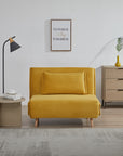 DeMarco CorduroyFoldable sofa cum Bed with Wooden Legs