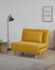 DeMarco CorduroyFoldable sofa cum Bed with Wooden Legs