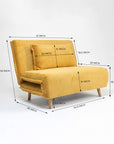 Demarco Corduroyfoldable Sofa Cum Bed With Wooden Legs