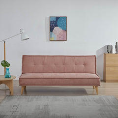 Wayne 3-Seater Foldable Sofa Cum Bed With Wooden Legs