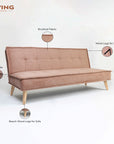 Wayne 3-Seater Foldable Sofa Cum Bed With Wooden Legs