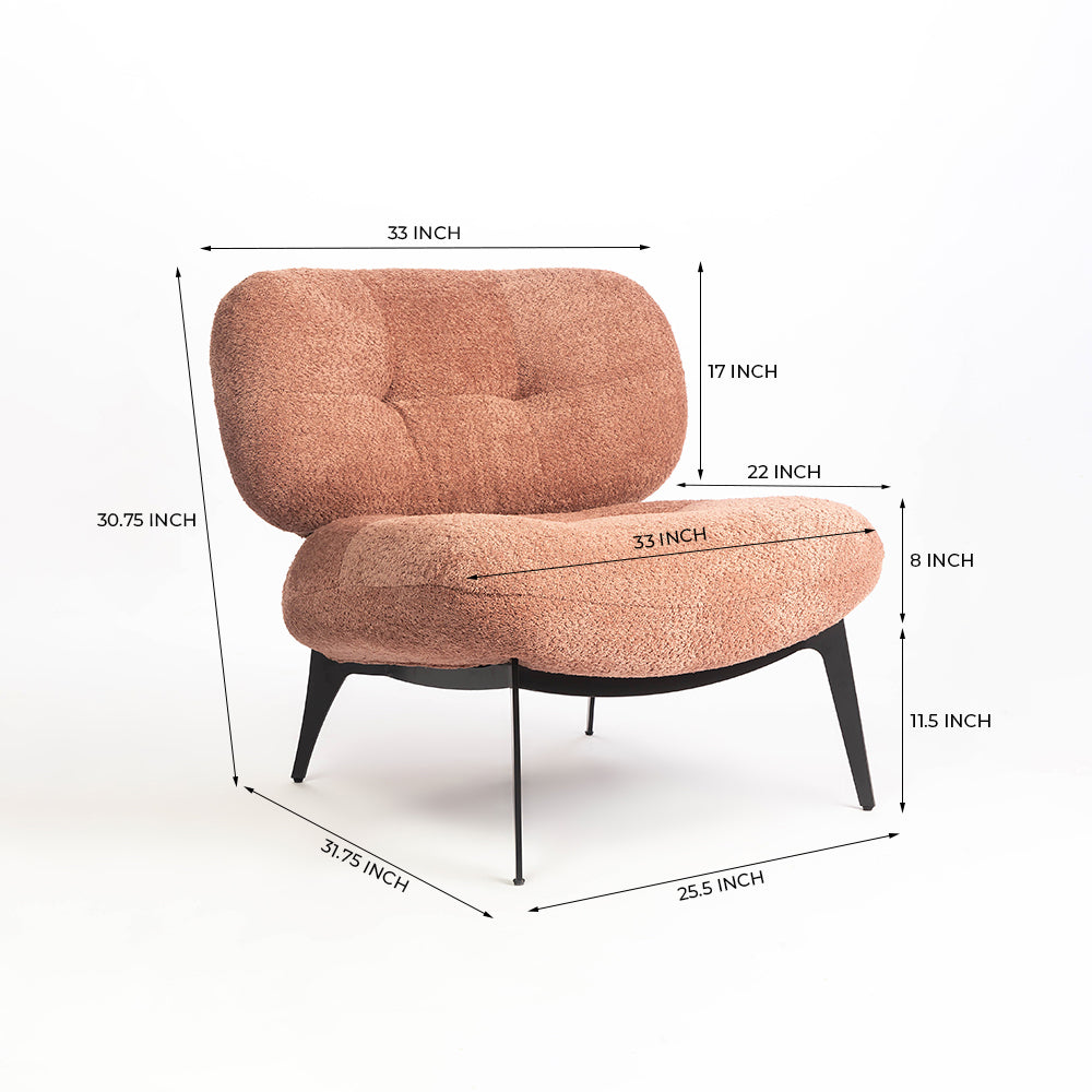 Sherdil Boucle Chair - Dusty Rose Brown
