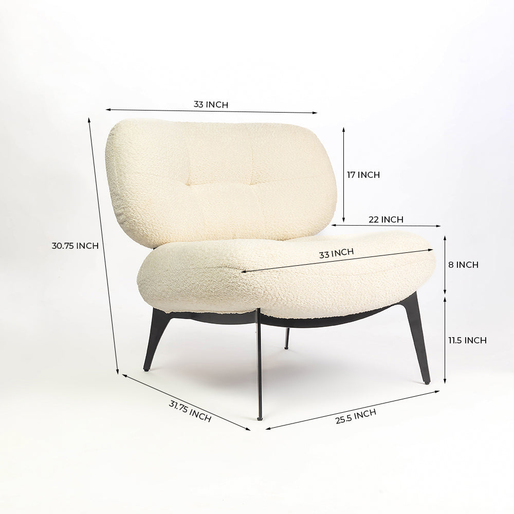 Sherdil Boucle Chair - White