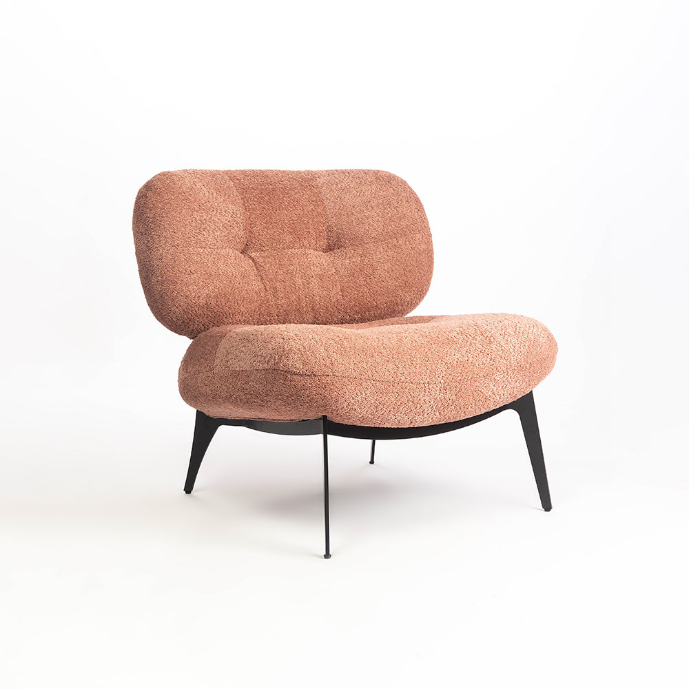 Sherdil Boucle Chair - Dusty Rose Brown