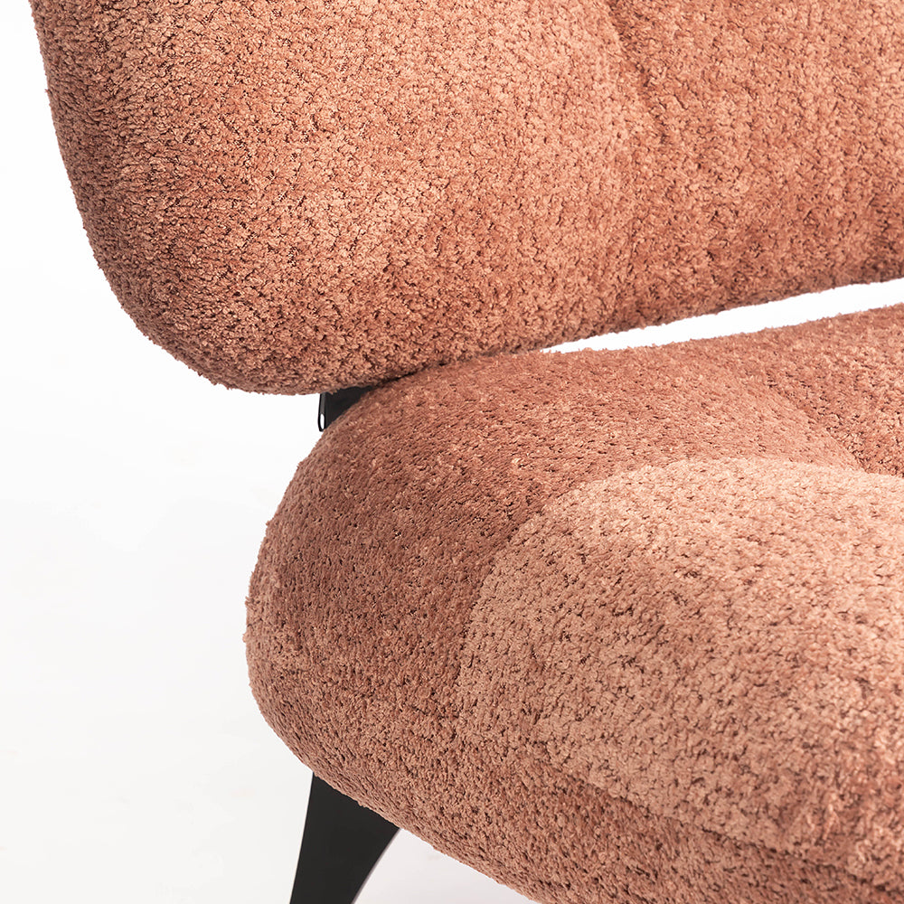 Sherdil Boucle Chair - Dusty Rose Brown