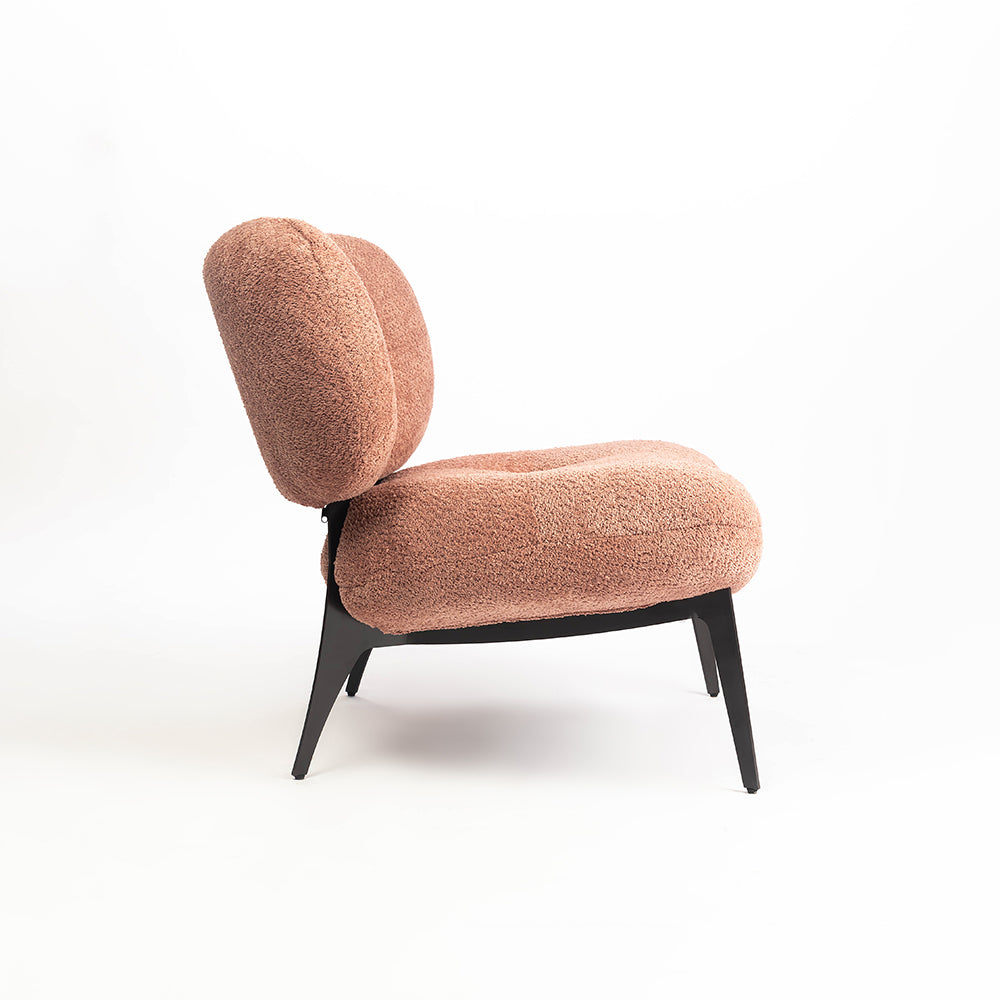 Sherdil Boucle Chair - Dusty Rose Brown