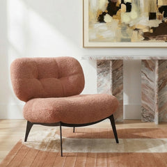 Sherdil Boucle Chair - Dusty Rose Brown